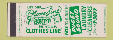 Matchbook Cover - Puget Sound Laundry Cleaners Bremerton WA
