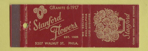 Matchbook Cover - Stanford Flowers Philadelphia PA