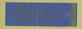 Matchbook Cover - Rusch's Restaurant Dunkirk NY WEAR Full Length