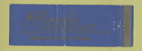 Matchbook Cover - Rusch's Restaurant Dunkirk NY WEAR Full Length