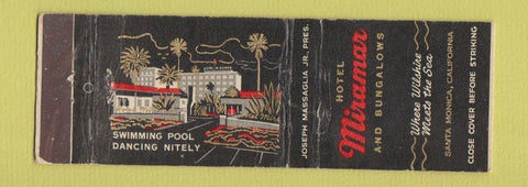 Matchbook Cover - Hotel Miramar Santa Monica CA WEAR