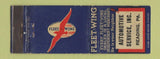 Matchbook Cover - Fleet Wing oil gas Reading PA