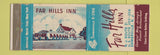 Matchbook Cover - Far Hills Inn Somerville NJ