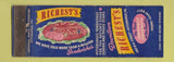 Matchbook Cover - Richest's Restaurant Corned Beef Pittsburgh PA WEAR