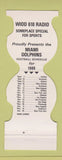Matchbook Cover - Miami Dolphins Football 1980 WIOD 610 Radio