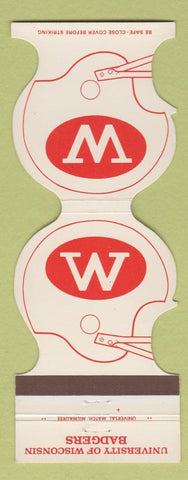Matchbook Cover - Wisconsin Badgers FB 1977 Sternitzky Insurance Neillsville WI