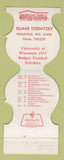 Matchbook Cover - Wisconsin Badgers FB 1977 Sternitzky Insurance Neillsville WI