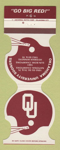Matchbook Cover - Oklahoma Sooners Football 1985 Big Red Sales Tulsa OK