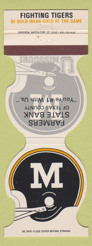 Matchbook Cover - Missouri Tigers Football 1986 Farmers State Bank