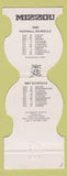 Matchbook Cover - Missouri Tigers Football 1986 NH Scheppers Columbia MO