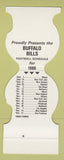 Matchbook Cover - Buffalo Bills Football 1980