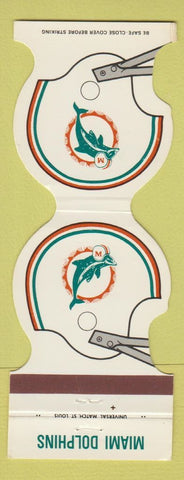 Matchbook Cover - Miami Dolphins Football 1980 Postal Credit Union Miami FL