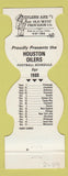 Matchbook Cover - Houston Oilers Football 1980 Old West Provision