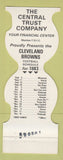 Matchbook Cover - Cleveland Browns Football 1983 Central Trust