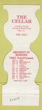 Matchbook Cover - Nebraska Cornhuskers 1982 The Cellar Lincoln NE
