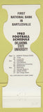 Matchbook Cover - Oklahoma State Cowboys Football 1982 Bank Bartlesville OK