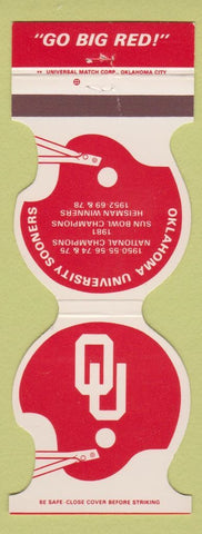 Matchbook Cover - Oklahoma Sooners Football 1983 Bank Tahlequah OK WEAR