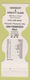 Matchbook Cover - San Francisco 49ers Football 1983 Habenicht Howlett Glass CA