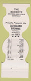 Matchbook Cover - Cleveland Browns Football 1983 The Buckeye Savings Loan