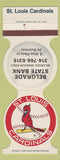 Matchbook Cover - St Louis Cardinals Baseball 1984 Bank Belgrade MO