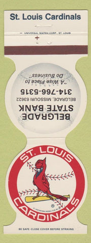 Matchbook Cover - St Louis Cardinals Baseball 1984 Bank Belgrade MO