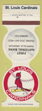 Matchbook Cover - St Louis Cardinals Baseball 1984 Bank Perryville MO