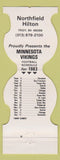 Matchbook Cover - Minnesota Vikings Football 1983 Hilton Troy MI