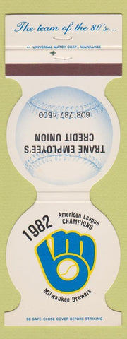 Matchbook Cover - Milwaukee Brewers Baseball 1983 Trane Employee's CU