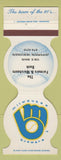 Matchbook Cover - Milwaukee Brewers Baseball 1984 Farmers Bank Jefferson WI