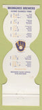 Matchbook Cover - Milwaukee Brewers Baseball 1986 Trane Employees Credit Union