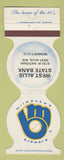 Matchbook Cover - Milwaukee Brewers Baseball 1982 West Allis State Bank WI