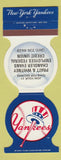 Matchbook Cover - New York Yankees Baseball 1982 Part Whitney Chandler Evans CU