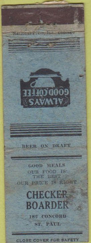 Matchbook Cover - Chcker Boarder St Paul MN WORN