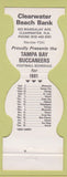 Matchbook Cover - Tampa Bay Buccaneers Football 1981 Bank Clearwater FL