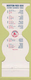 Matchbook Cover - Boston Red Sox Baseball 1982 Copperfield's Boston MA