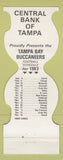 Matchbook Cover - Tampa Bay Buccaneers Football 1983 Central Bank Tampa FL