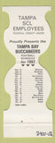 Matchbook Cover - Tampa Bay Buccaneers Football 1982 Tampa SCL Credit Union