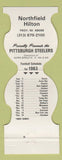 Matchbook Cover - Pittsburgh Steelers Football 1983 Hilton Hotel Troy MI