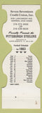 Matchbook Cover - Pittsburgh Steelers Football 1983 7 17 Credit Union Warren MI