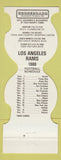 Matchbook Cover Los Angeles Rams Football 1980 Scoreboard Anaheim Studio City CA