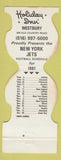 Matchbook Cover - New York Jets Football 1981 Holiday Inn Westbury NY WEAR