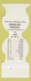 Matchbook Cover - Green Bay Packers Football 1980