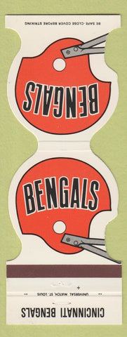 Matchbook Cover - Cincinnati Bengals Football 1980 Ettco Wire Ridgewood NY
