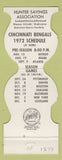 Matchbook Cover - Cincinnati Bengals Football 1972 Schedule Hunter Savings