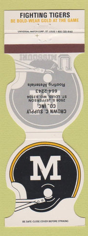 Matchbook Cover - Missouri Tigers Football 1985 Crown Supply St Louis MO