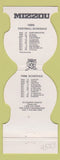 Matchbook Cover - Missouri Tigers Football 1985 Crown Supply St Louis MO