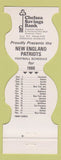 Matchbook Cover - New England Patriots Football 1980 Chelsea Savings Norwich CT