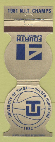 Matchbook Cover - Tulsa Golden Hurricane Basketball 1982 Bank