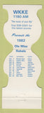Matchbook Cover - Ole Miss Rebels Football 1982 WKKE Radio 1180 AM
