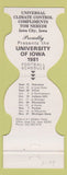 Matchbook Cover - Iowa Hawkeyes Football 1981 Climate Control Iowa City IA